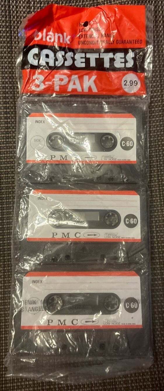 New Vintage 3Pk , 60 Minute Blank Cassette Tapes